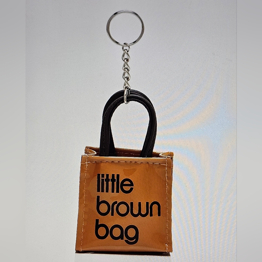 BLOOMINGDALE'S LITTLE BROWN BAG CHARM/KEY CHAIN (NWT)